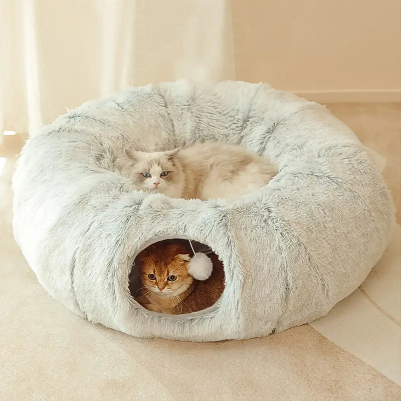 2 In 1 Round Tunnel Cat Beds