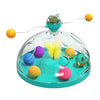 Multifunctional Turntable Cat Toy, Interactive with Track Ball and Feather