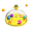 Multifunctional Turntable Cat Toy, Interactive with Track Ball and Feather