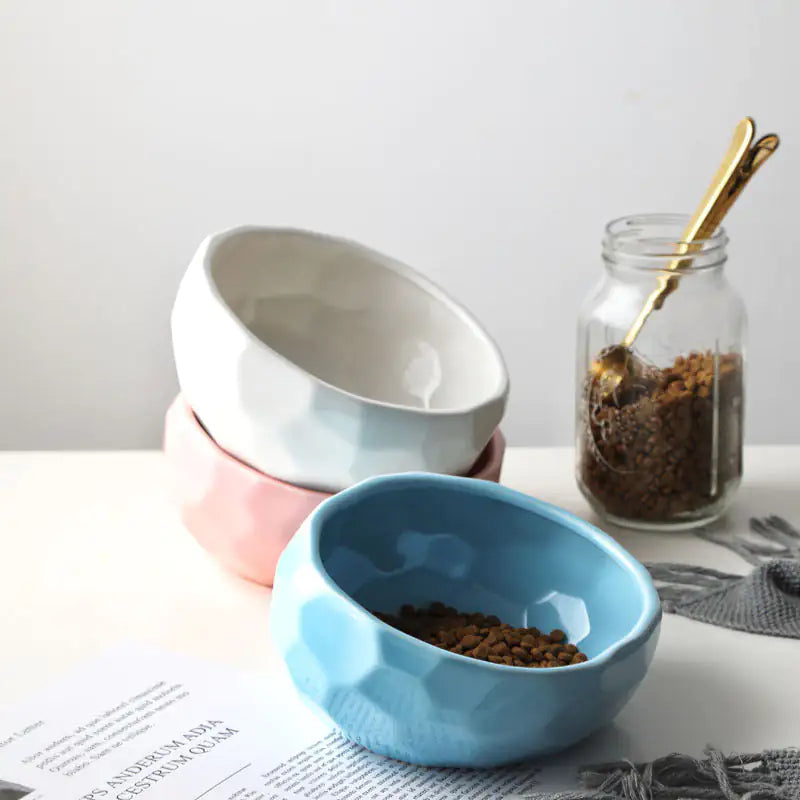 Purr-fect Cat bowl with Bamboo Stand