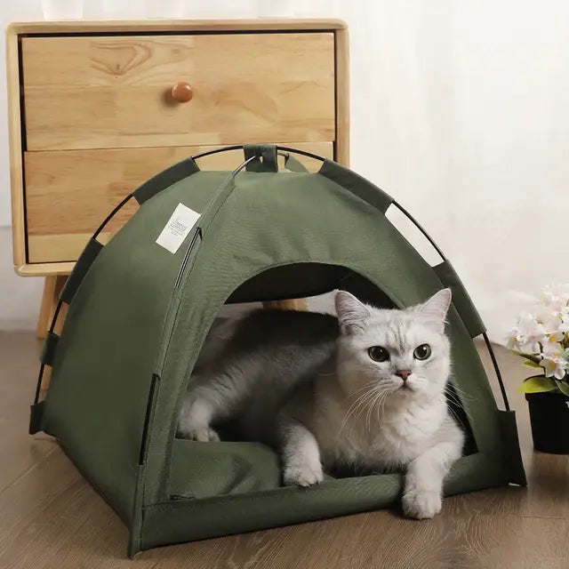 Pet Tent Bed Cats Warm Cushions Winter Clamshell Kitten