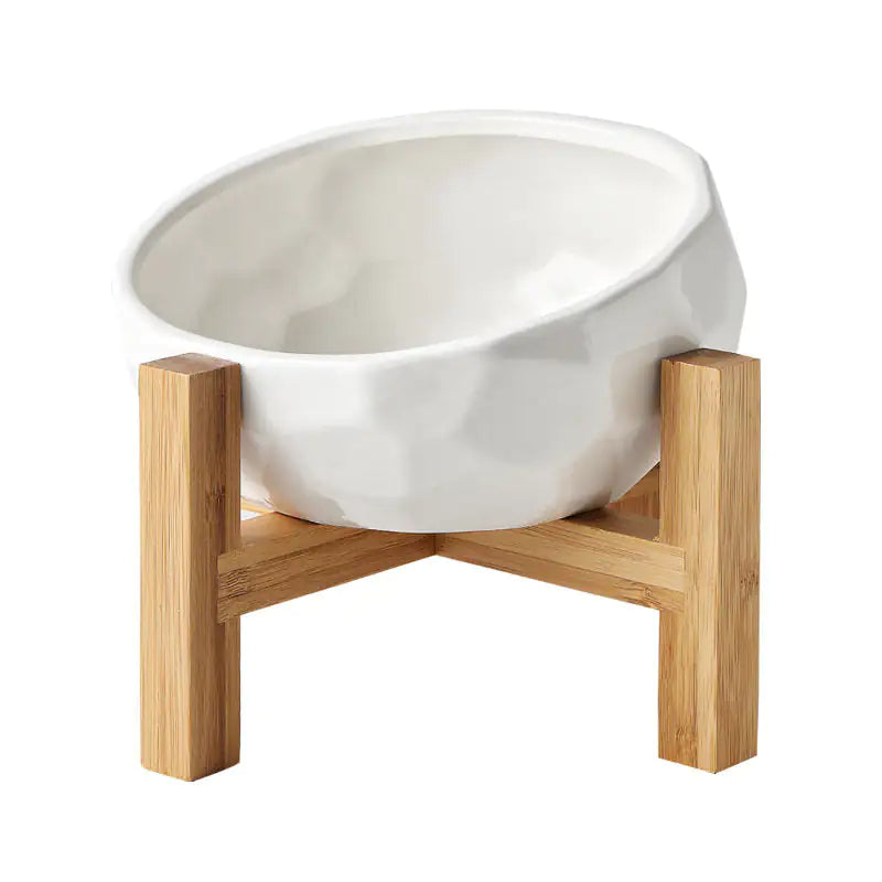 Purr-fect Cat bowl with Bamboo Stand