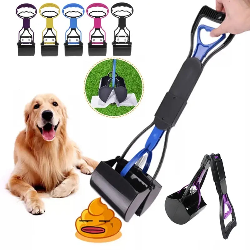 Pet Pooper Scooper, Foldable for Dog Cat with Unbreakable Material and Durable Spring for Grass and Gravel, Green