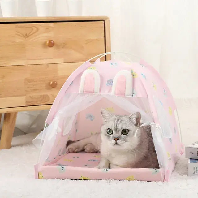 Pet Tent Bed Cats Warm Cushions Winter Clamshell Kitten